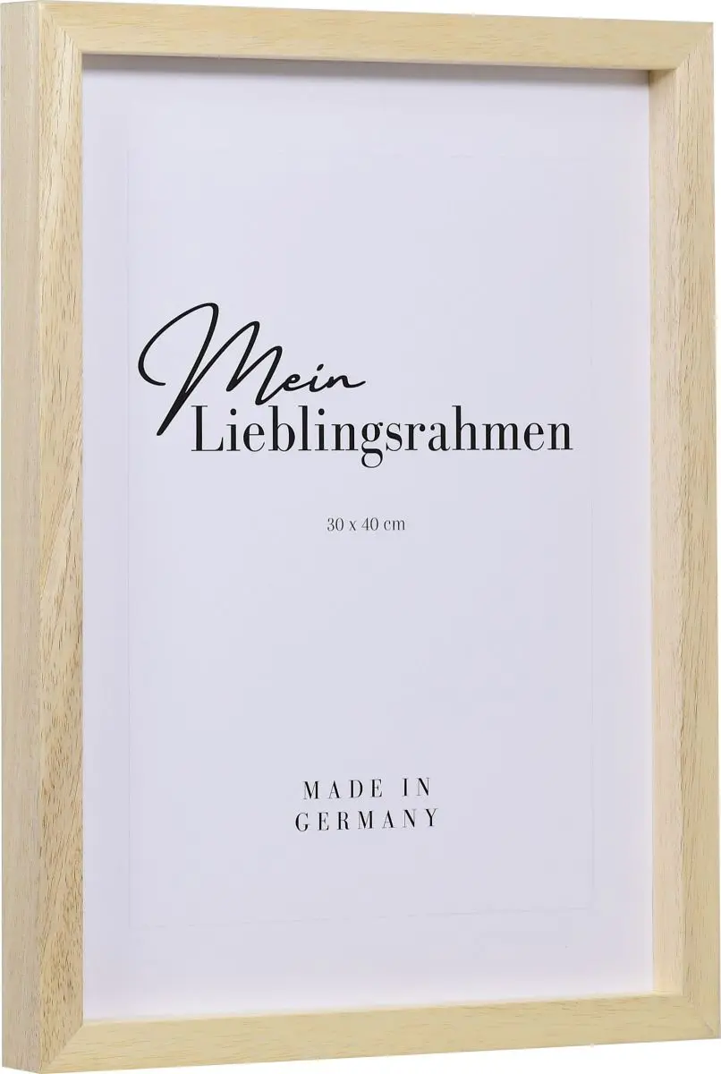 Seitenansicht eines naturfarbenen Bilderrahmens zum selbst gestalten