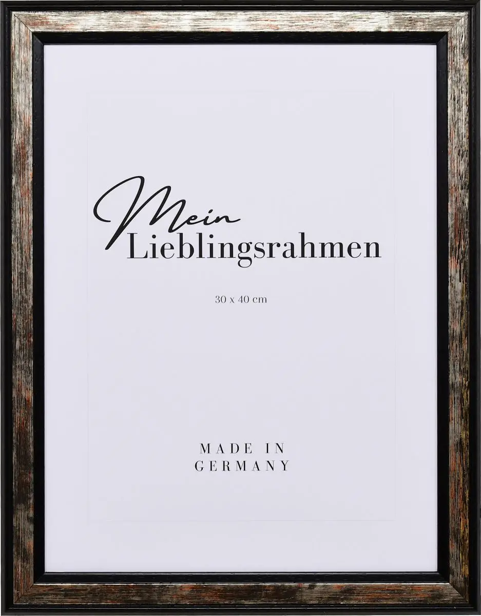 Frontansicht eines schwarzen Bilderrahmens mit Schimmer fÃ¼r Beerdigungen
