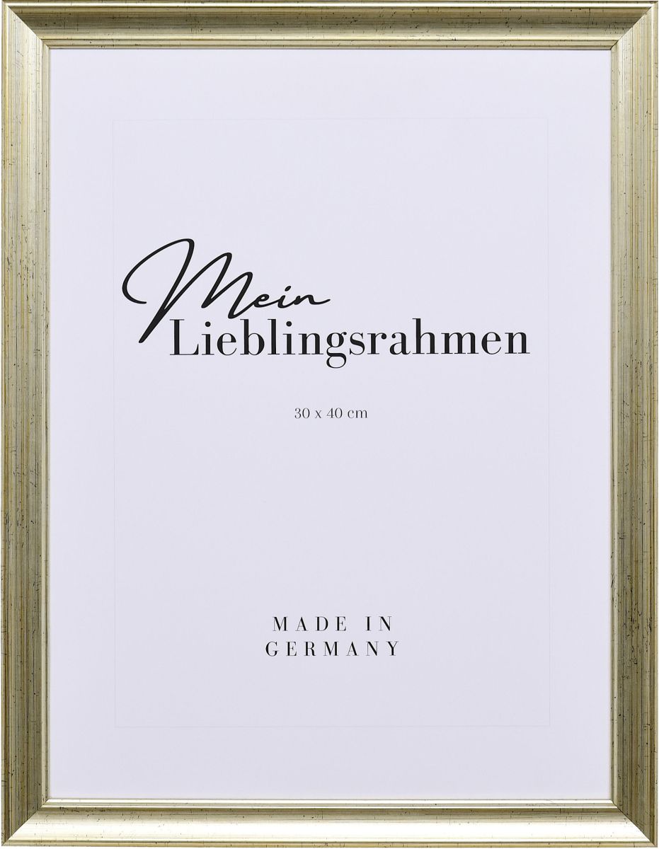 Frontansicht eines klassischen Holzrahmens in der Farbe Antiksilber mit LÃ¤ngsbÃ¼rstung, glatter OberflÃ¤che, Hohlkehle und einer gekehlten Innenkante