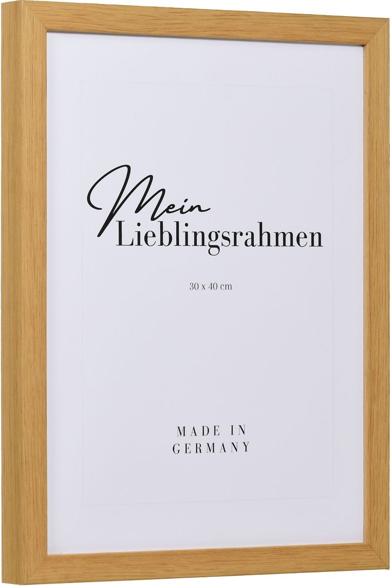 Seitenansicht eines Holzrahmens, in der Farbe Eiche mit natÃ¼rlicher Maserung im Landhausstil