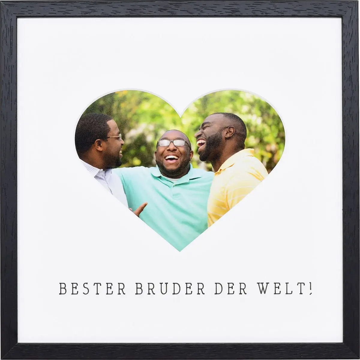 Bilderrahmen mit Herzausschnitt fÃ¼r den besten Bruder der Welt in der Farbe Schwarz