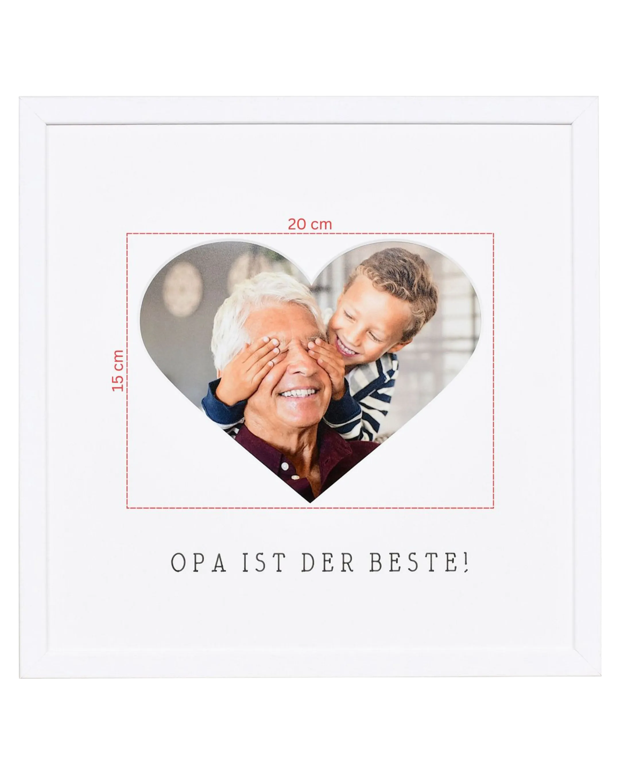 Fotolijst hart "Opa" 30x30cm