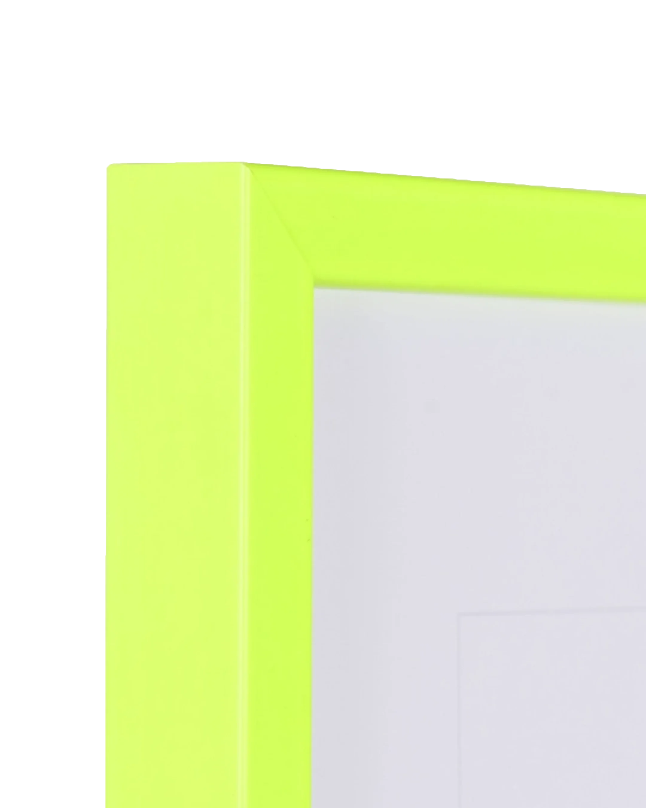 Neon houten fotolijst Bonnie geel – detailweergave
