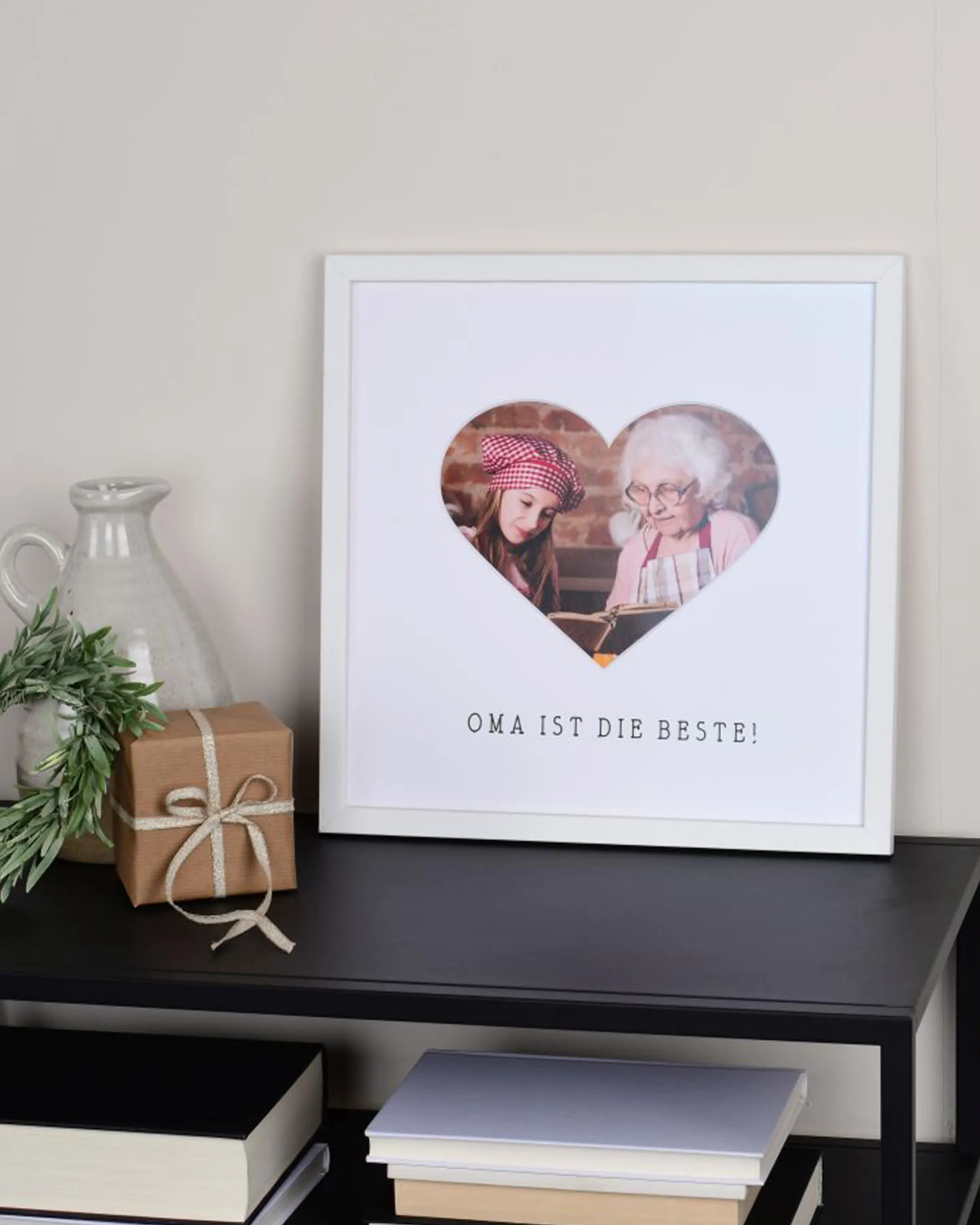 Fotolijst hart "oma" 30x30cm