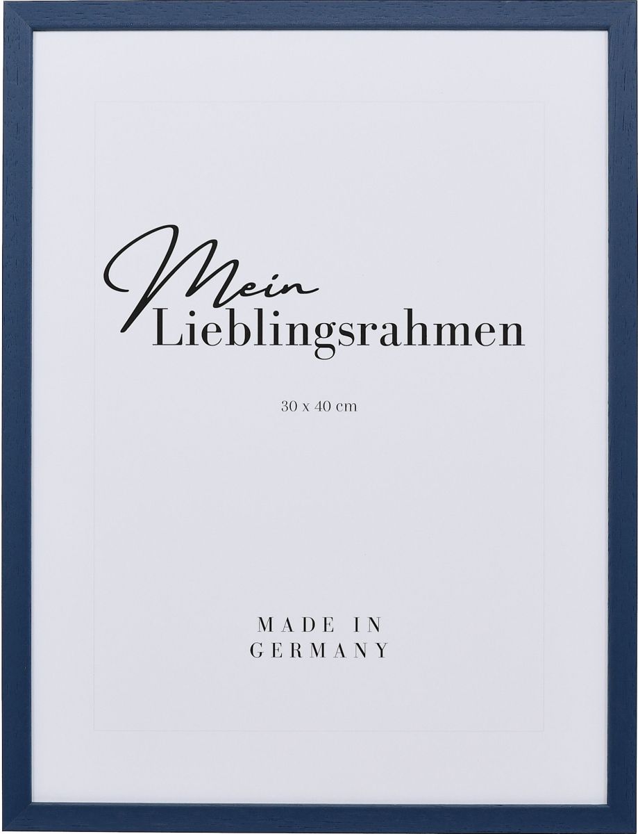 Frontansicht eines blauen, modernen Rahmens fÃ¼r Poster