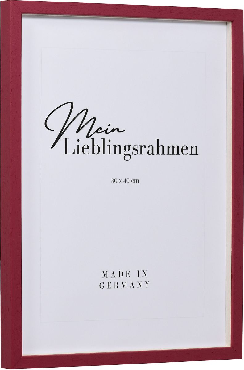 Seitenansicht eines roten Rahmens fÃ¼r Poster