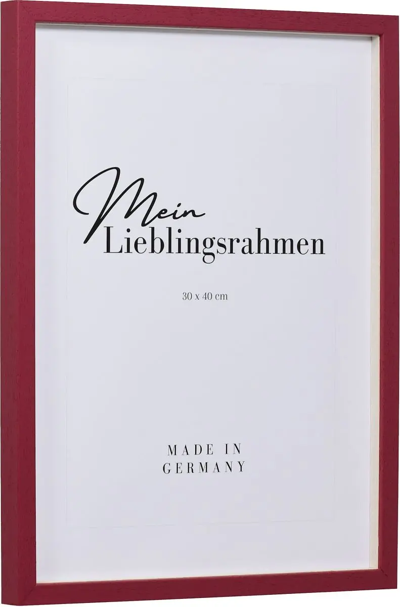 Seitenansicht eines roten Rahmens fÃ¼r Poster