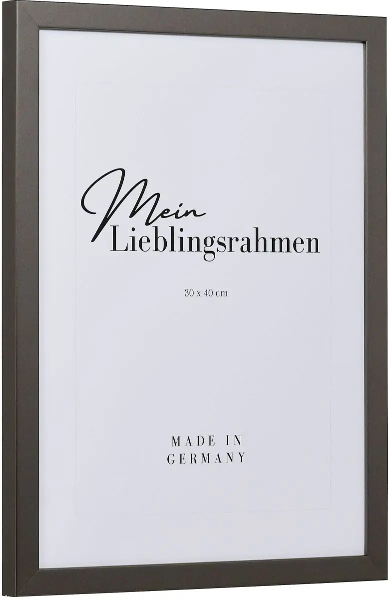 Seitenansicht eines platinfarbenen Bilderrahmens mit geschlossener, glatter OberflÃ¤che und wÃ¼rfelfÃ¶rmigem Profil