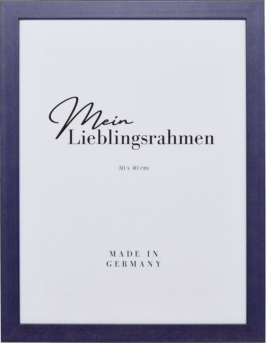 Frontansicht eines fliederfarbenen Bilderrahmens mit sichtbarer Holzstruktur, glatter OberflÃ¤che und kantigem, schlichtem Profil