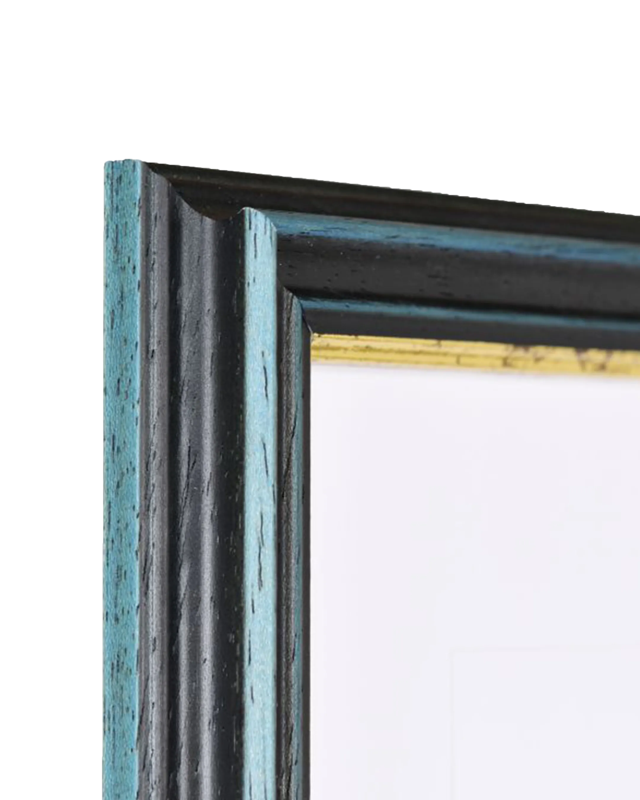 Houten fotolijst Annelie blauw – detailweergave
