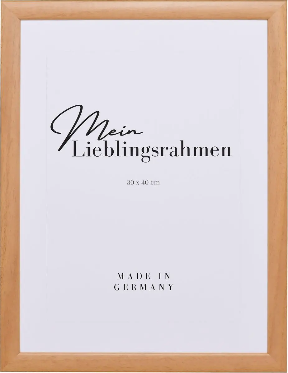 Frontansicht eines naturfarbenen Holzrahmens mit leicht abgerundeten Kanten