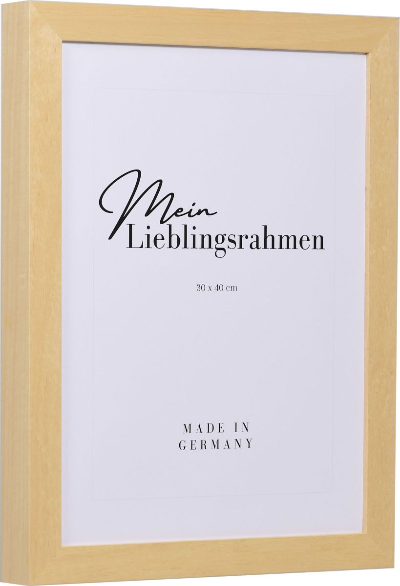 Seitenansicht eines naturfarbenen Bilderrahmens zum selbst bemalen, fÃ¼r LeinwÃ¤nde