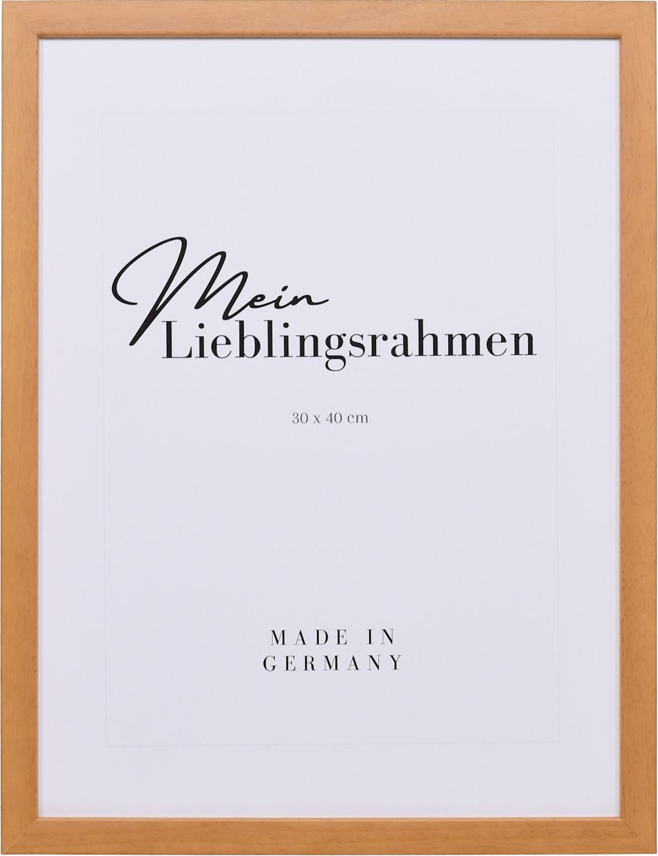 Frontansicht eines honigfarbenen Bilderrahmen, A4, mit glatter OberflÃ¤che und schlichtem Design