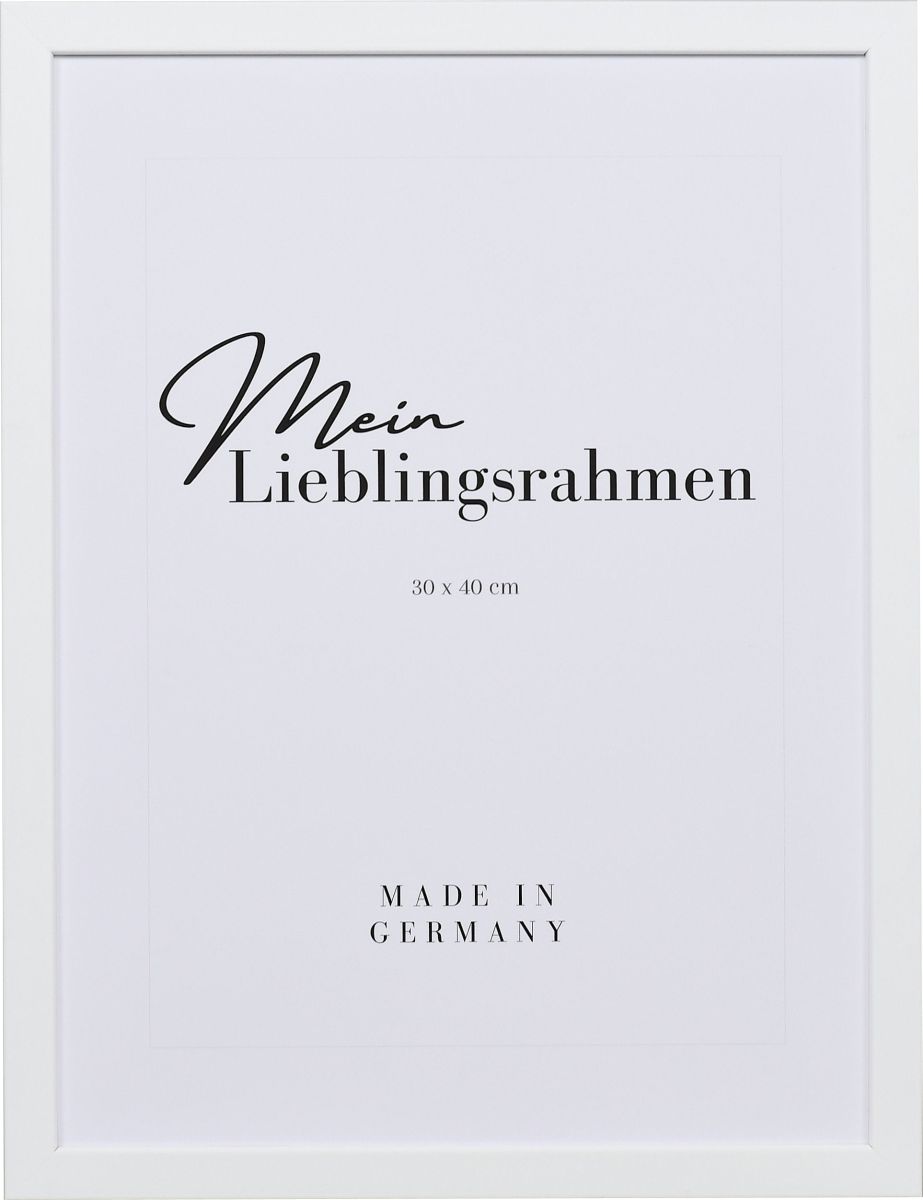 Frontansicht eines weissen Bilderrahmens mit glatter OberflÃ¤che und schlichtem Design