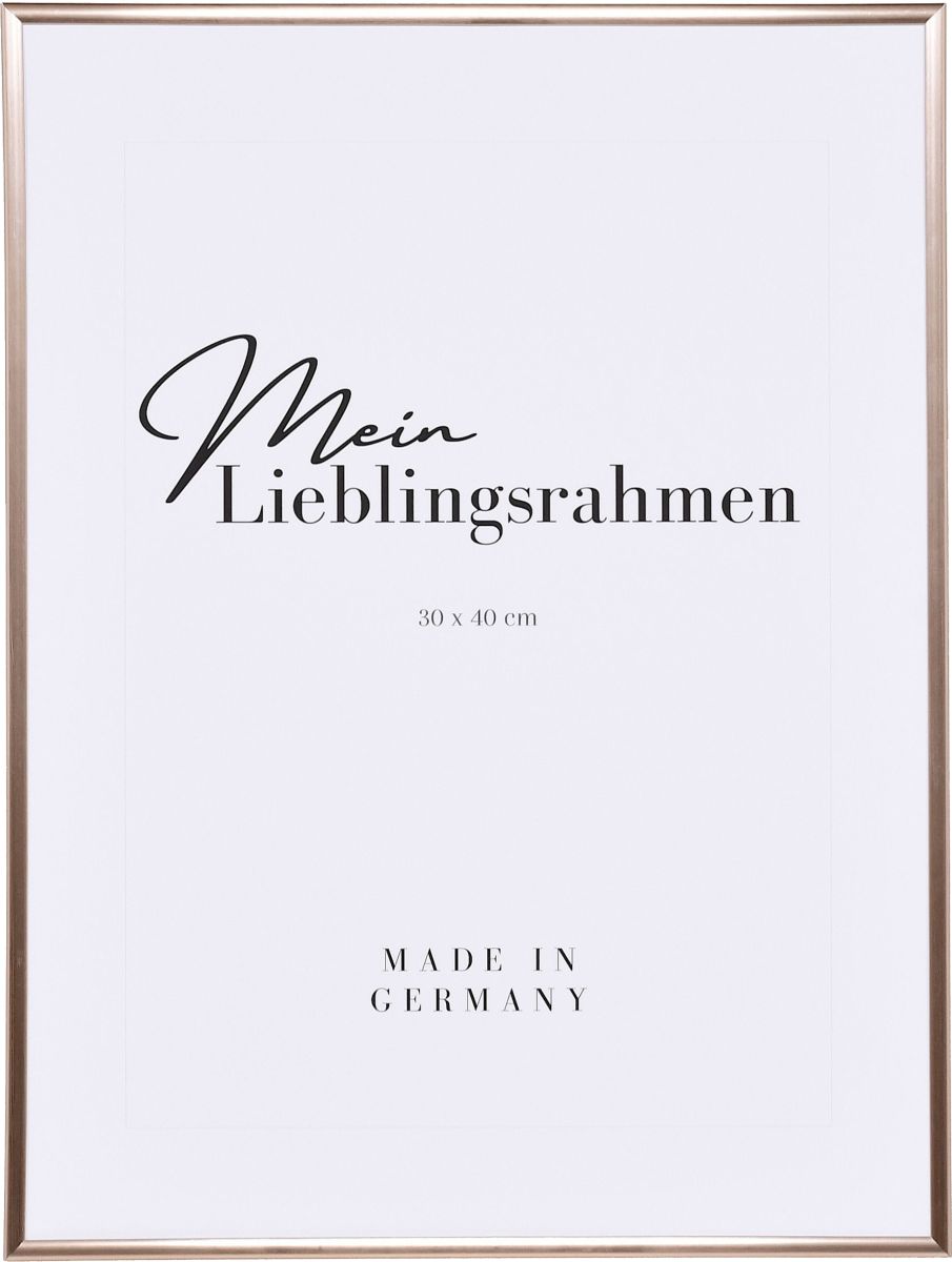 Frontansicht eines schmalen Kunststoffrahmens 30x40 in der Farbe RosÃ© mit Halbrundprofil