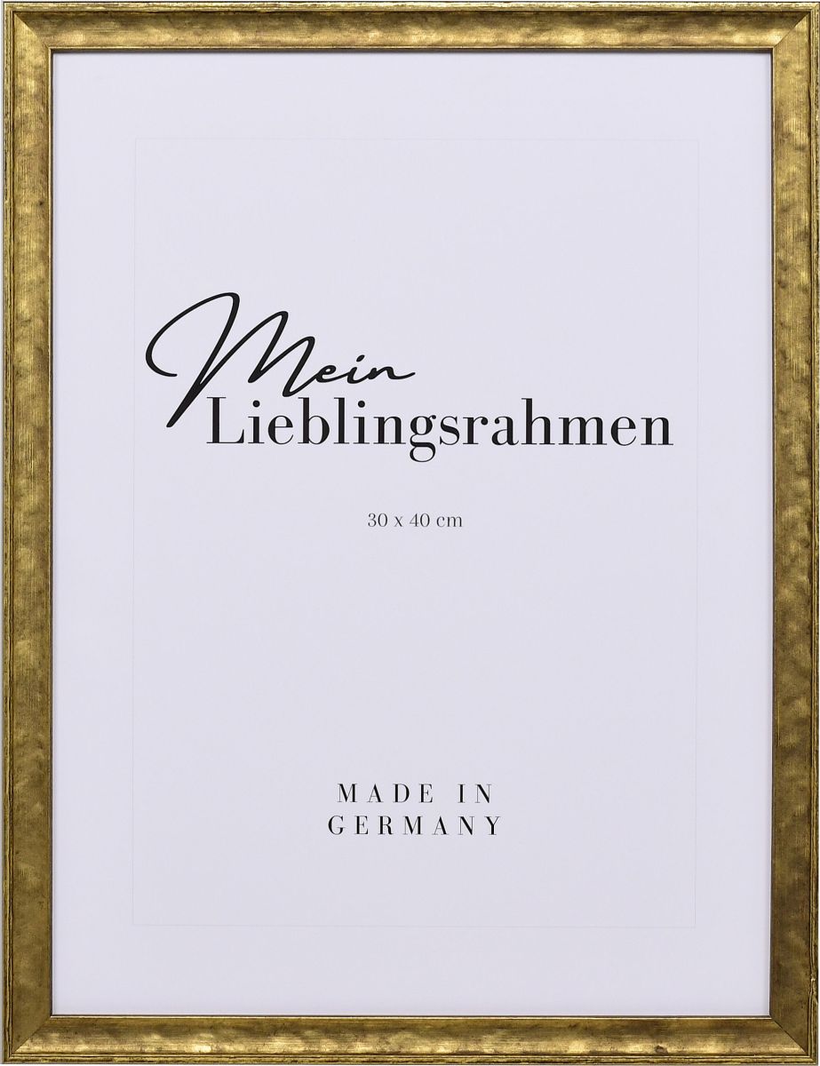 Vooraanzicht van een gouden, elegante houten lijst met gesloten oppervlak