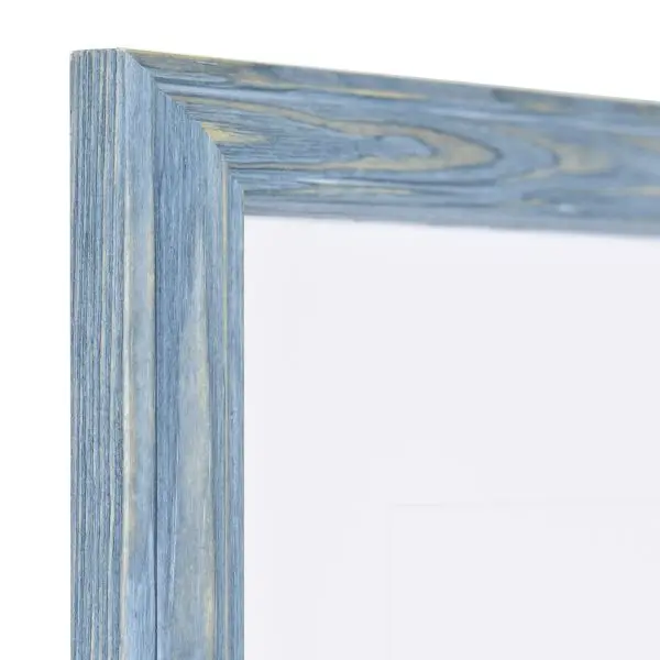 Ansicht der Ecke eines grauen, pastellfarbenen Holzrahmens im Landhausstil, mit einer abgeflachten WÃ¶lbung und einer erhobenen Au