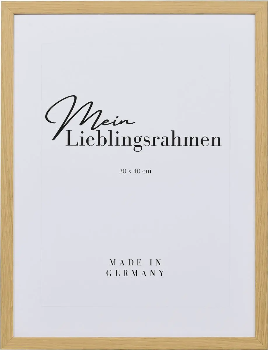 Frontansicht eines modernen, gÃ¼nstigen Eiche-Bilderrahmens 30x40 cm