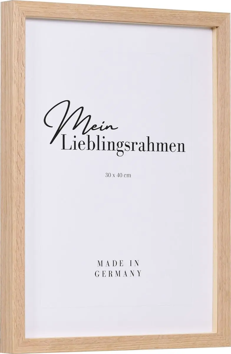 Seitenansicht eines Distanzrahmens in 30x40 aus Eiche mit natÃ¼rlicher Maserung