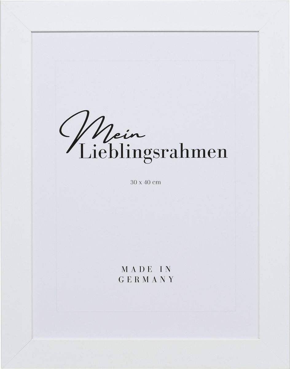 Frontansicht eines breiten, weissen Bilderrahmens mit glatter OberflÃ¤che