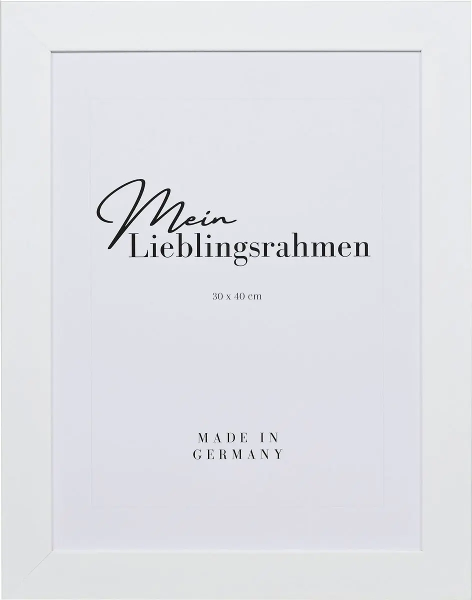 Frontansicht eines breiten, weissen Bilderrahmens mit glatter OberflÃ¤che
