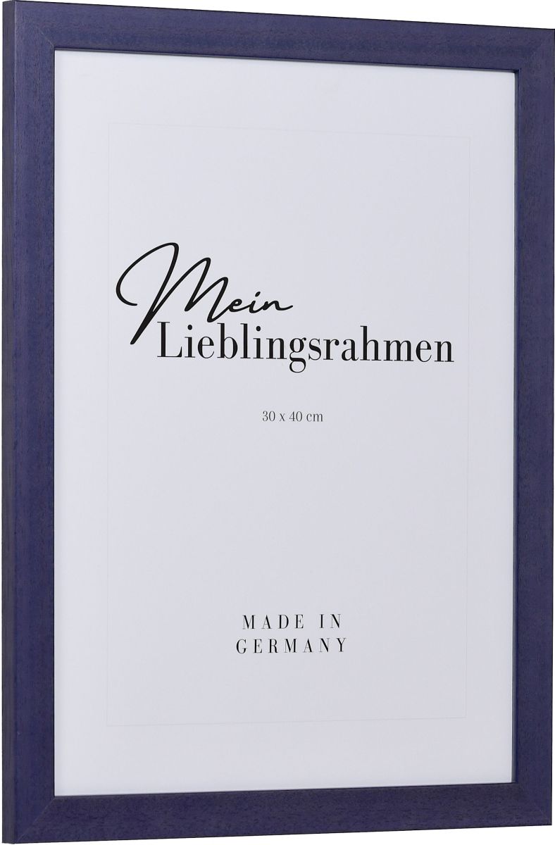Seitenansicht eines fliederfarbenen Bilderrahmens mit sichtbarer Holzstruktur, glatter OberflÃ¤che und kantigem, schlichtem Profil