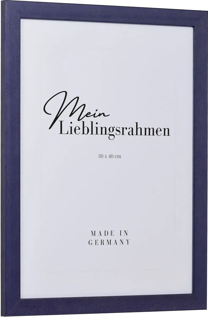 Seitenansicht eines fliederfarbenen Bilderrahmens mit sichtbarer Holzstruktur, glatter OberflÃ¤che und kantigem, schlichtem Profil