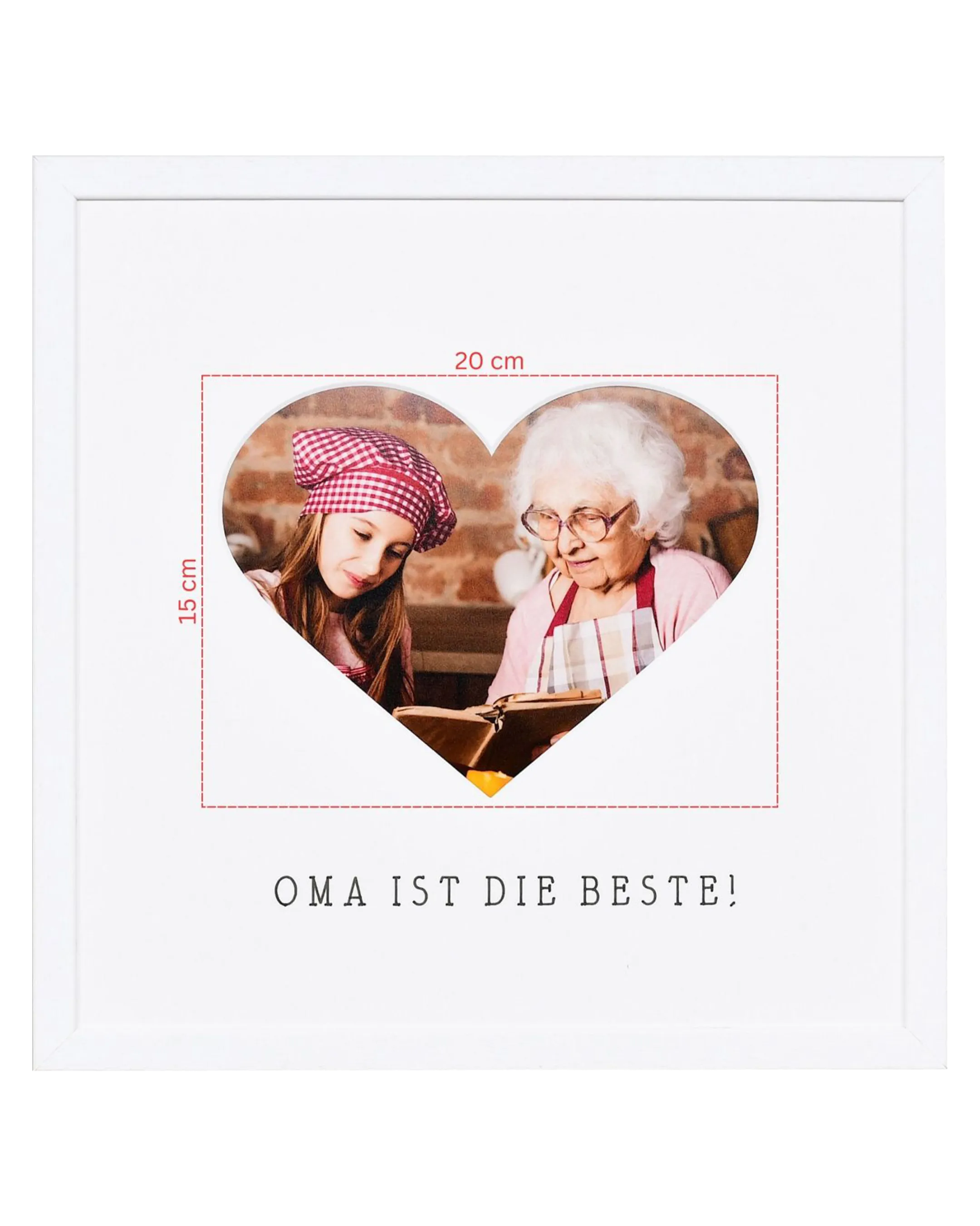Fotolijst hart "oma" 30x30cm