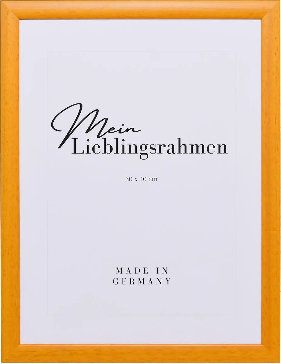 Frontansicht eines honigfarbenen Holzrahmens mit leicht abgerundeten Kanten