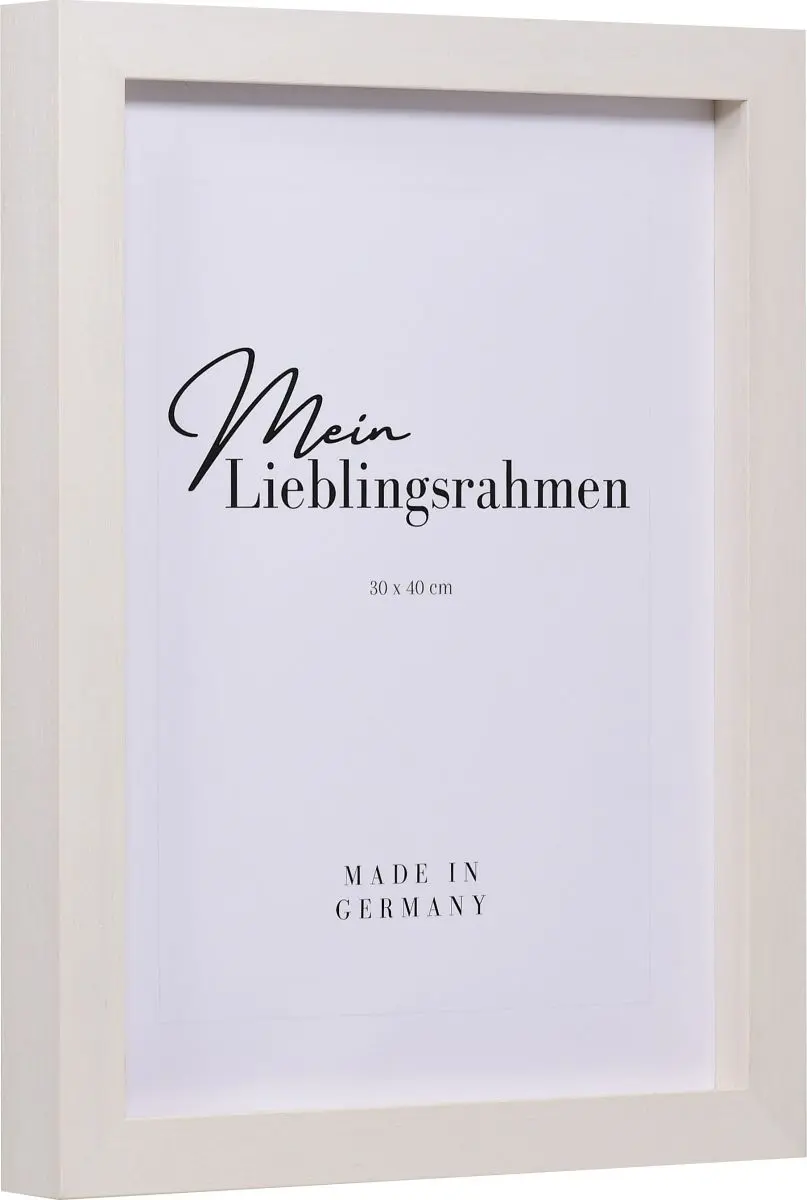 Seitenansicht eines weissen, offenporig lackierten Bilderrahmens fÃ¼r LeinwÃ¤nde