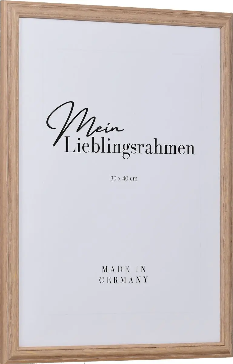 Seitenansicht eines hellbraunen, pastelligen Holzrahmens im Landhausstil, mit einer abgeflachten WÃ¶lbung und einer erhobenen Au
