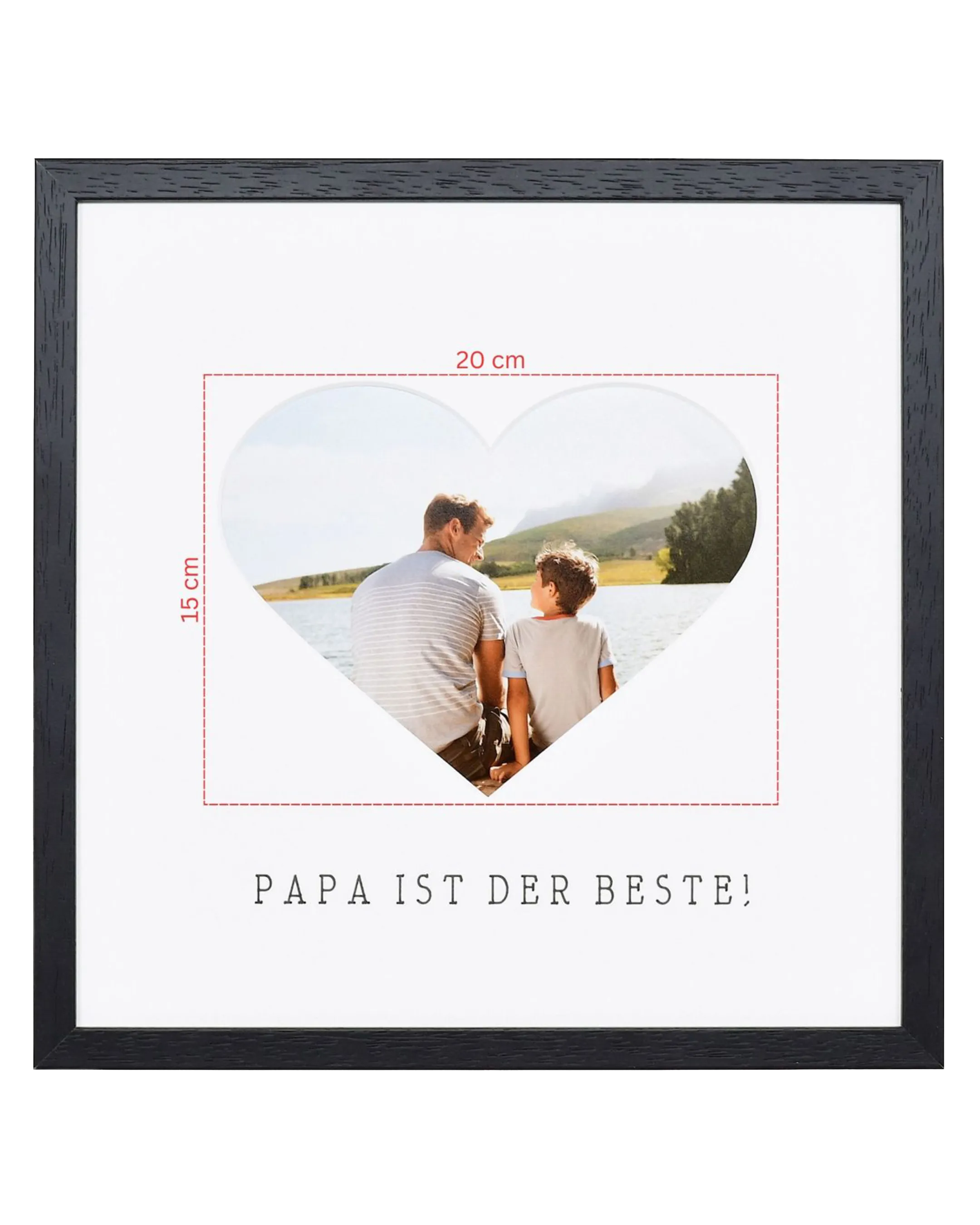 Fotolijst hart "papa" 30x30cm