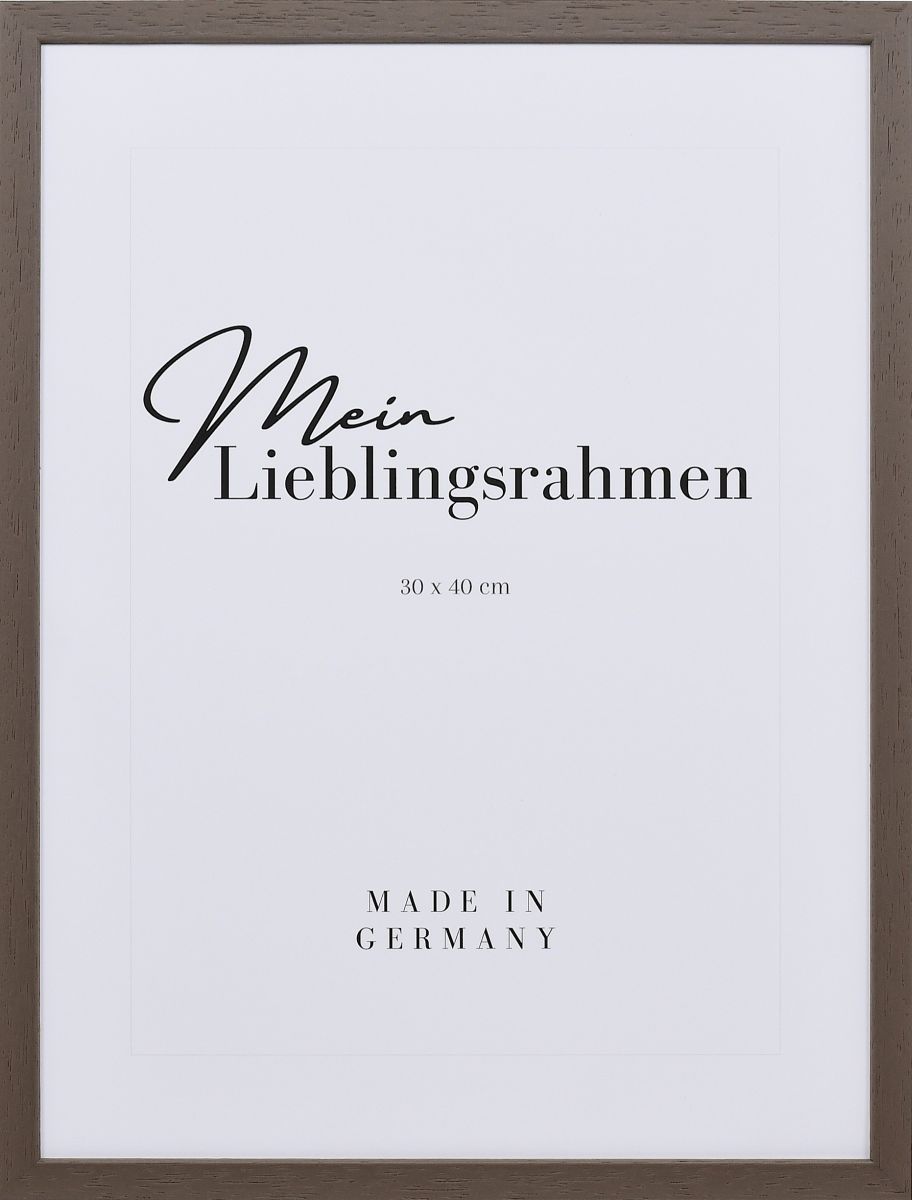 Frontansicht eines braunen Rahmens fÃ¼r Poster