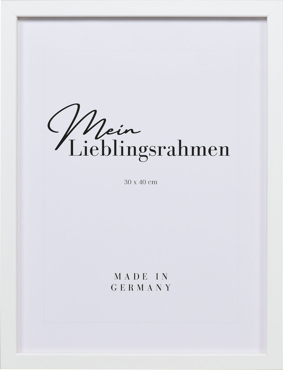Frontansicht eines weissen Bilderrahmens mit glatter OberflÃ¤che und schlichtem Design