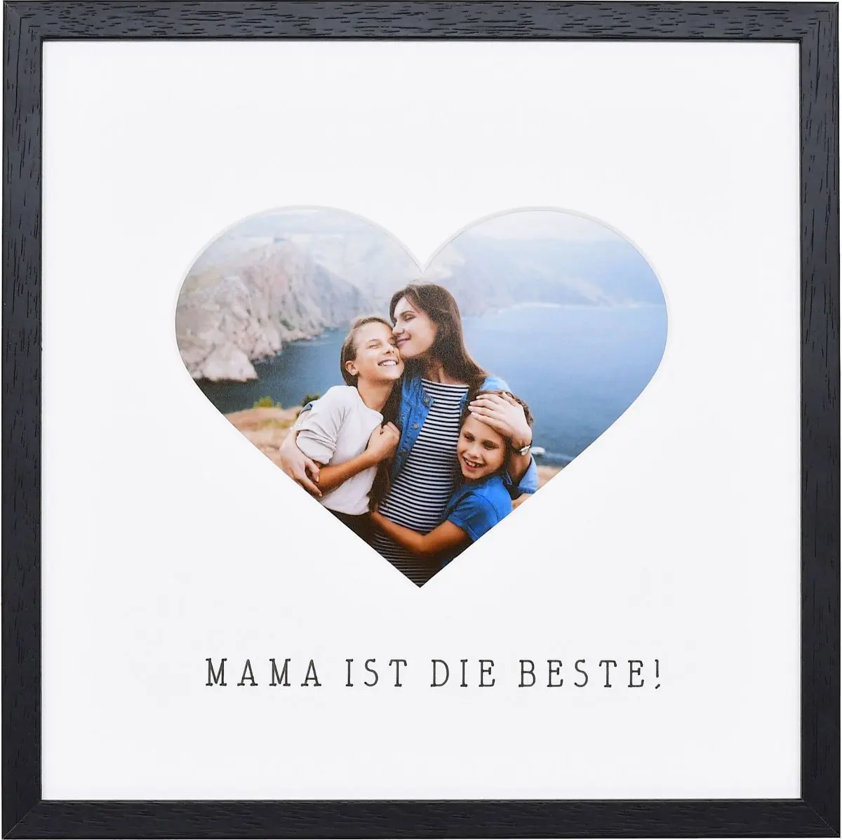 Bilderrahmen mit Herzausschnitt fÃ¼r Mama in der Farbe Schwarz