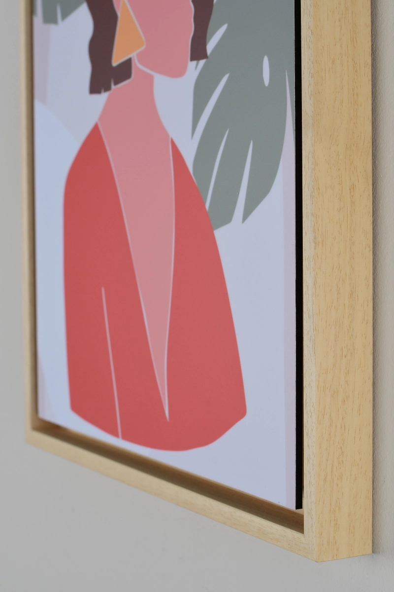 Houten lijst Josy voor Alu-Dibond in naturel in close-up